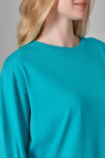 Женский лонгслив классический трикотажный мятный   Магазин Толстовок Лонгсливы из кулирки базовые женские