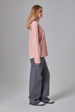 Женский лонгслив классический трикотажный пудровый цвет   Магазин Толстовок Лонгсливы из кулирки базовые женские