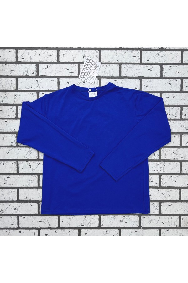 Женский лонгслив классический трикотажный васильковый синий   Магазин Толстовок Лонгсливы из кулирки базовые женские