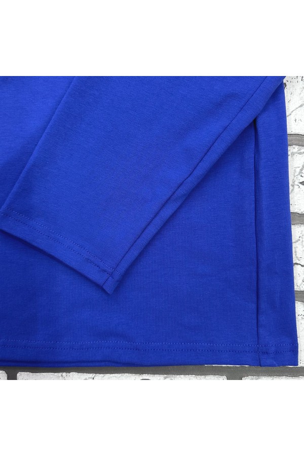 Женский лонгслив классический трикотажный васильковый синий   Магазин Толстовок Лонгсливы из кулирки базовые женские