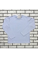 Женский лонгслив классический трикотажный цвет небесно-голубой (незабудка)   Магазин Толстовок Лонгсливы из кулирки базовые женские