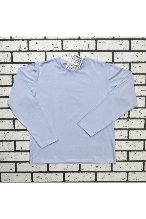 Женский лонгслив классический трикотажный цвет небесно-голубой (незабудка)   Магазин Толстовок Лонгсливы из кулирки базовые женские