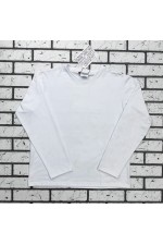 Женский лонгслив классический трикотажный белый   Магазин Толстовок Лонгсливы из кулирки базовые женские