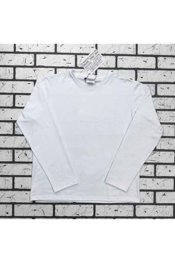 Женский лонгслив классический трикотажный белый   Магазин Толстовок Лонгсливы из кулирки базовые женские