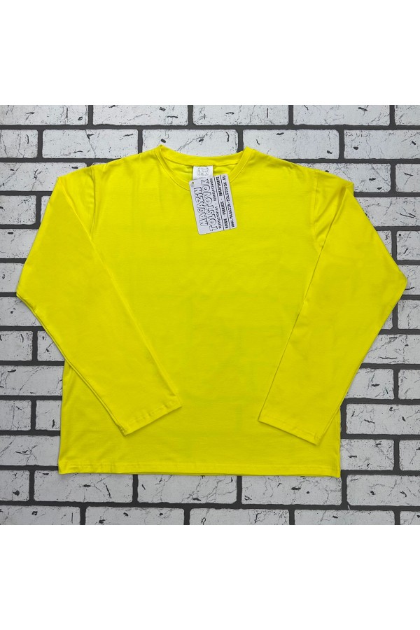 Женский лонгслив классический трикотажный желтый   Магазин Толстовок Лонгсливы из кулирки базовые женские