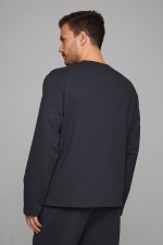 мужской графитовый лонгслив плотный из футера 2-нитка под печать, брендирование, мерч