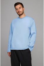  Blue Longsleeve Man 4XL-58-Unisex-(Мужской)    Мужской лонгслив классический premium голубой 