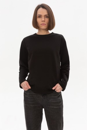 Женский лонгслив классический premium черный