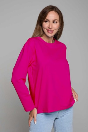 Женский лонгслив классический premium малиновый (фуксия)