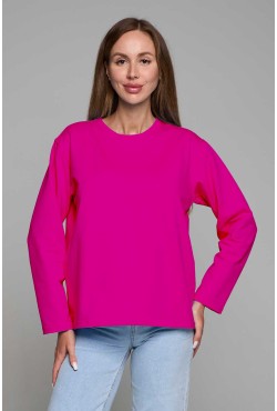 Женский лонгслив классический premium малиновый (фуксия)