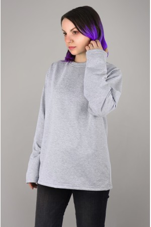 Женский лонгслив классический premium цвет серый меланж