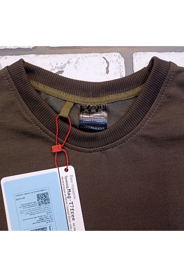 Женский лонгслив классический premium хаки   Магазин Толстовок Женские лонгсливы классический крой