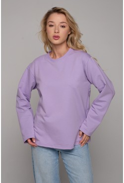 Женский лонгслив классический premium лавандовый (сиреневый) цвет