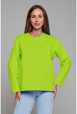 Женский лонгслив классический premium лайм (салатовый)