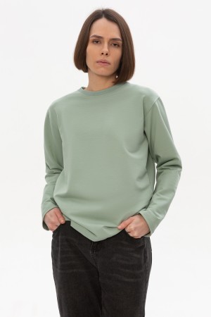 Женский лонгслив классический premium цвет шалфей (светло-зеленый)