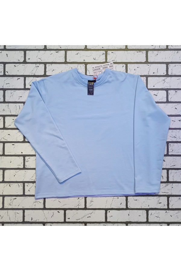 Женский лонгслив классический premium небесно-голубой   Магазин Толстовок Женские лонгсливы классический крой