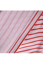 Лонгслив в полоску белый с красным трикотажный женский оверсайз   Магазин Толстовок Лонгсливы OVERSIZE