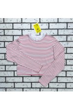 Лонгслив в полоску белый трикотажный женский укороченный   Магазин Толстовок Укороченные лонгсливы Cropp