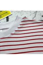 Лонгслив в полоску белый трикотажный женский укороченный   Магазин Толстовок Укороченные лонгсливы Cropp