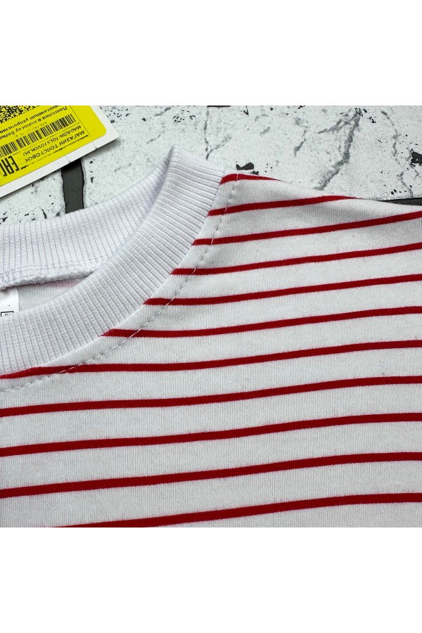 Лонгслив в полоску белый трикотажный женский укороченный   Магазин Толстовок Укороченные лонгсливы Cropp