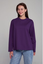 Женский лонгслив классический premium фиолетовый