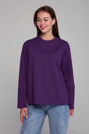 Женский лонгслив классический premium фиолетовый