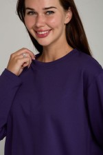 Женский лонгслив классический premium фиолетовый   Магазин Толстовок Женские лонгсливы классический крой