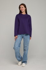 Женский лонгслив классический premium фиолетовый   Магазин Толстовок Женские лонгсливы классический крой