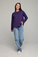 Женский лонгслив классический premium фиолетовый   Магазин Толстовок Женские лонгсливы классический крой