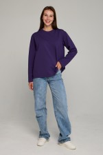 Женский лонгслив классический premium фиолетовый   Магазин Толстовок Женские лонгсливы классический крой