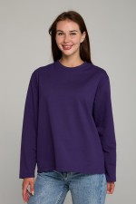 Женский лонгслив классический premium фиолетовый   Магазин Толстовок Женские лонгсливы классический крой