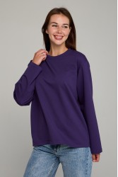 Женский лонгслив классический premium фиолетовый