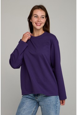 Женский лонгслив классический premium фиолетовый