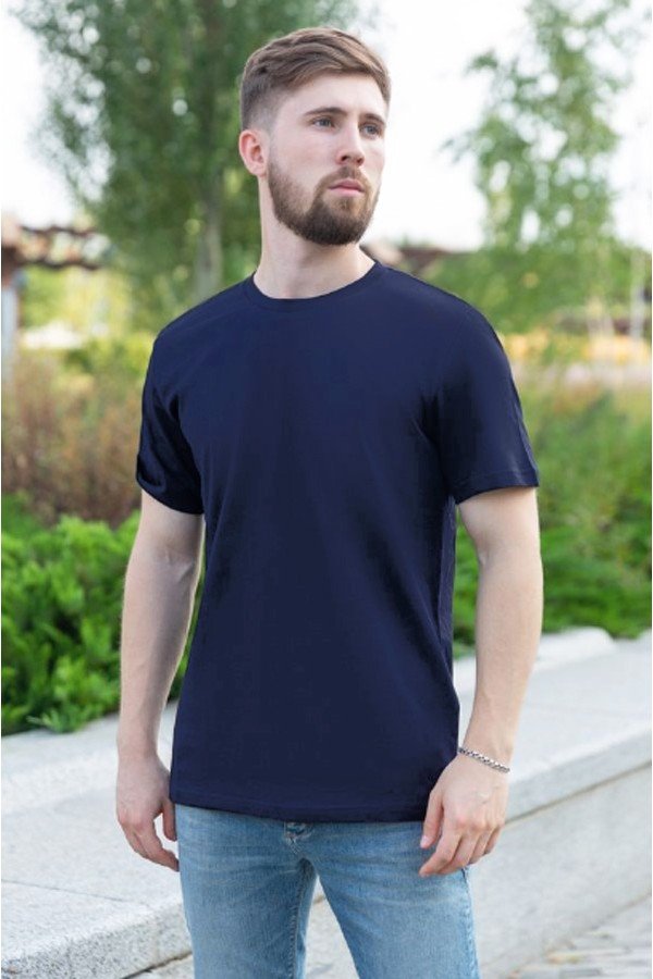  Dark Blue-shirt S-46-Unisex-(Мужской)    Мужская Тёмно-синяя футболка 