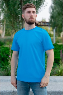 Мужская голубая футболка
