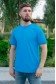  мужская футболка голубая L-50-Unisex-(Мужской)    Мужская голубая футболка 