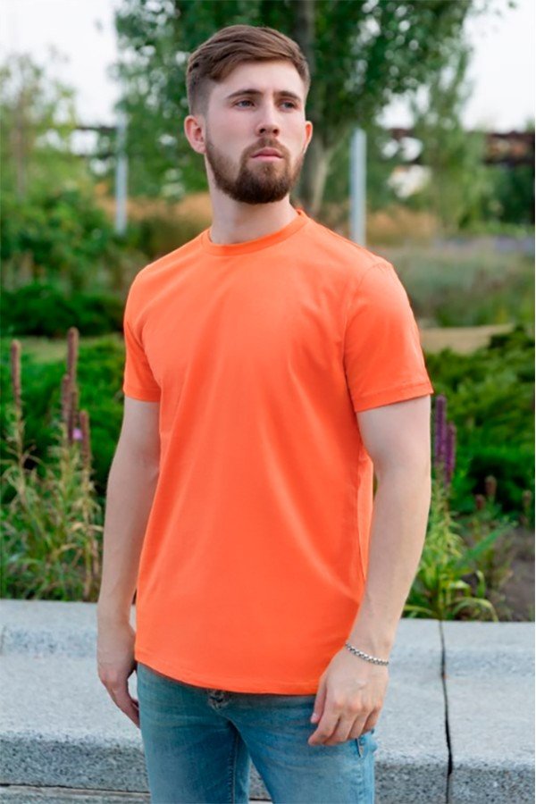  Pechy-T-shirt-Man S-46-Unisex-(Мужской)    Мужская персиковая футболка 