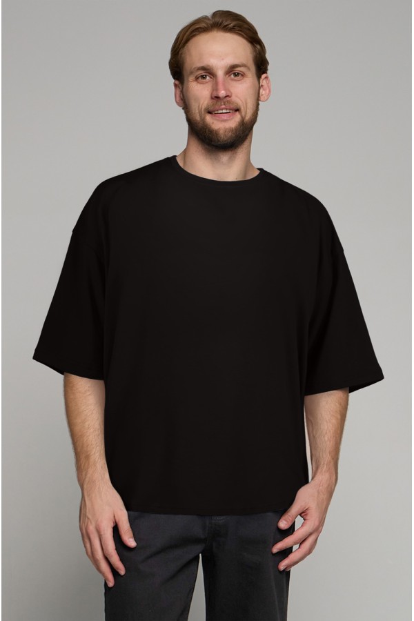  tshirt oversize black  man supreme 2XL-54-Unisex-(Мужской)    Футболка оверсайз черная мужская из кулирки supreme 