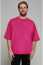  tshirt oversize fuchsia man supreme XS-44-Unisex-(Мужской)    Футболка оверсайз цвет фуксия мужская из кулирки supreme 
