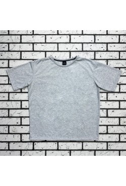 Футболка оверсайз серый-меланж женская из кулирки supreme