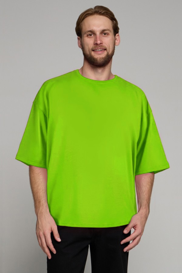 tshirt oversize neon green man supreme XS-44-Unisex-(Мужской)    Футболка оверсайз неоновый зеленый мужская из кулирки supreme 