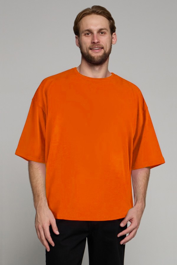  tshirt oversize neon orange man supreme XS-44-Unisex-(Мужской)    Футболка оверсайз неоновый оранжевый мужская из кулирки supreme 