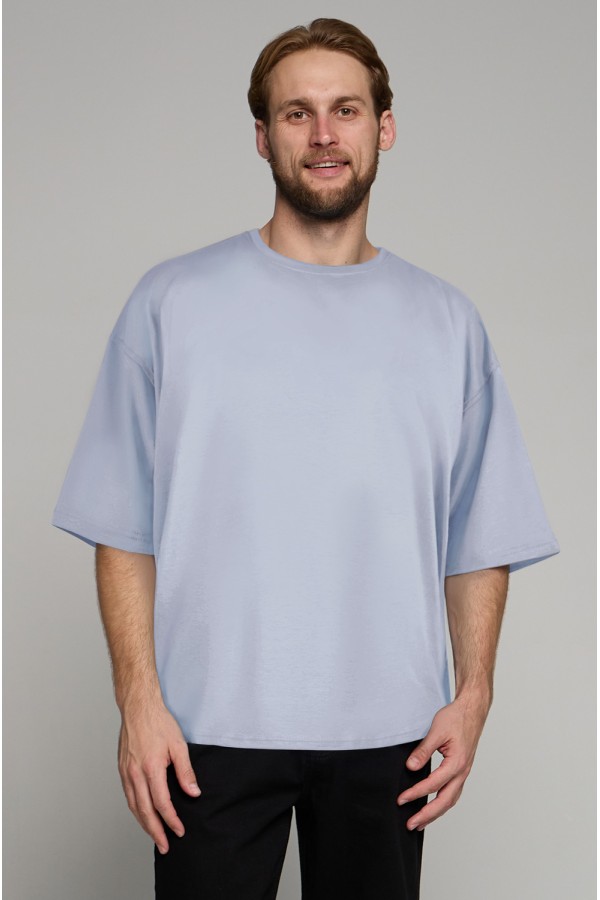 Футболка оверсайз бело-голубая мужская из кулирки supreme tshirt oversize white blue man supreme S-46-Unisex-(Мужской) Футболка оверсайз бело-голубая мужская из кулирки supreme