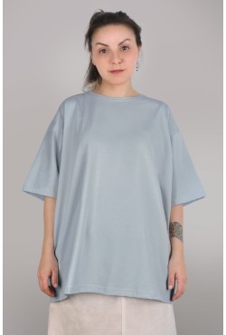 Футболка оверсайз цвет бетон женская из кулирки supreme