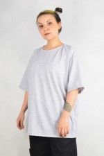 Футболка оверсайз серый-меланж женская из кулирки supreme   Магазин Толстовок Женские футболки oversize supreme 190-210 гр/м из кулирки