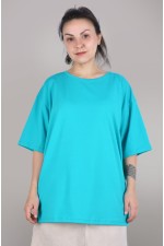  tshirt oversize mint woman supreme S-46-Unisex-(Женский)    Футболка оверсайз мятная женская из кулирки supreme 