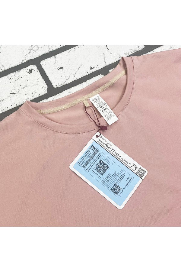 Футболка оверсайз пудровая розовая женская из кулирки supreme   Магазин Толстовок Женские футболки oversize supreme 190-210 гр/м из кулирки
