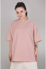  tshirt oversize powder woman supreme S-46-Unisex-(Женский)    Футболка оверсайз пудровая розовая женская из кулирки supreme 