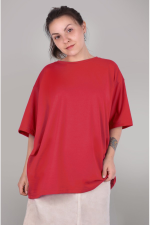 Футболка оверсайз красная женская из кулирки supreme tshirt oversize red woman supreme XS-44-Unisex-(Женский) Футболка оверсайз красная женская из кулирки supreme