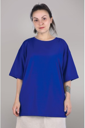 Футболка оверсайз цвет василек (ярко-синий) женская из кулирки supreme